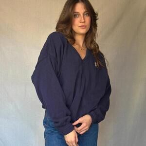 90s Navy Blue Cotton Sweater